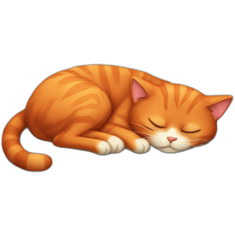 Red cat sleeping emoji