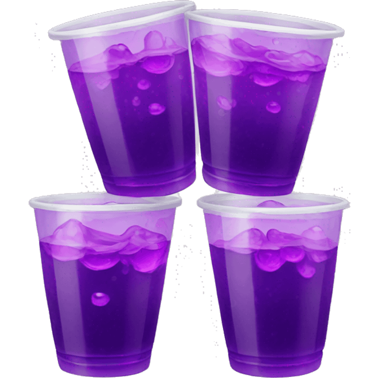 2 cups stacked on each other filled with purple soda emoji