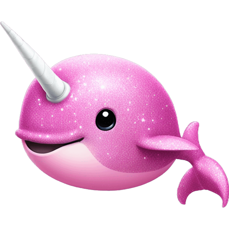 Pink narwhal with glitter emoji