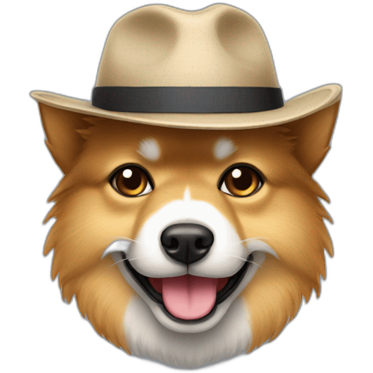 Zwergspitz with a hat emoji