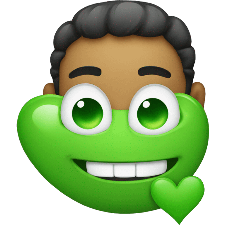 Smile emoji green hearts emoji