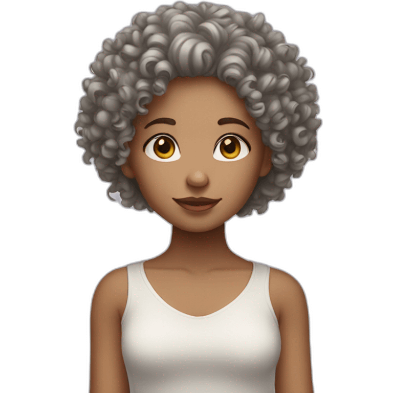 White skin curly haired girl emoji