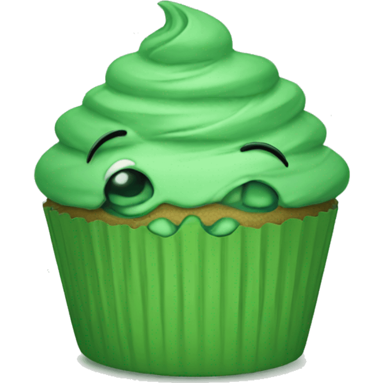 Sad green cupcake emoji