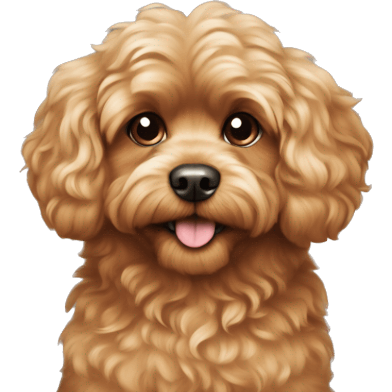 Fluffy Carmel coloured cavoodle dog emoji