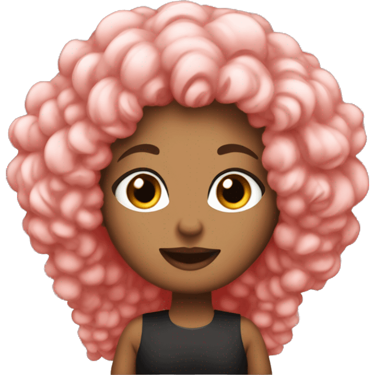 curvy ice spice, black with curly red afro emoji