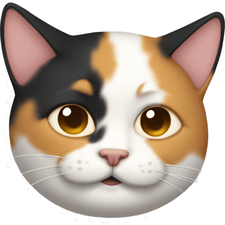 calico cat curled up sleeping emoji