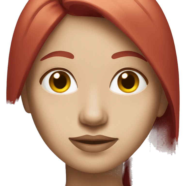 Red-haired girl with long hair in a spa mask emoji