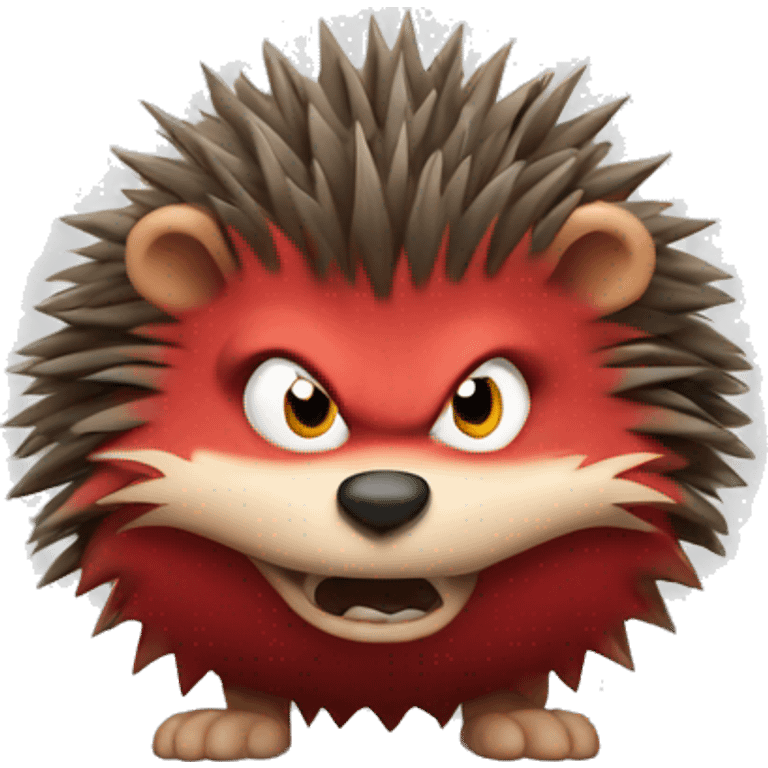 Red Angry hedgehog with arms puffed out emoji