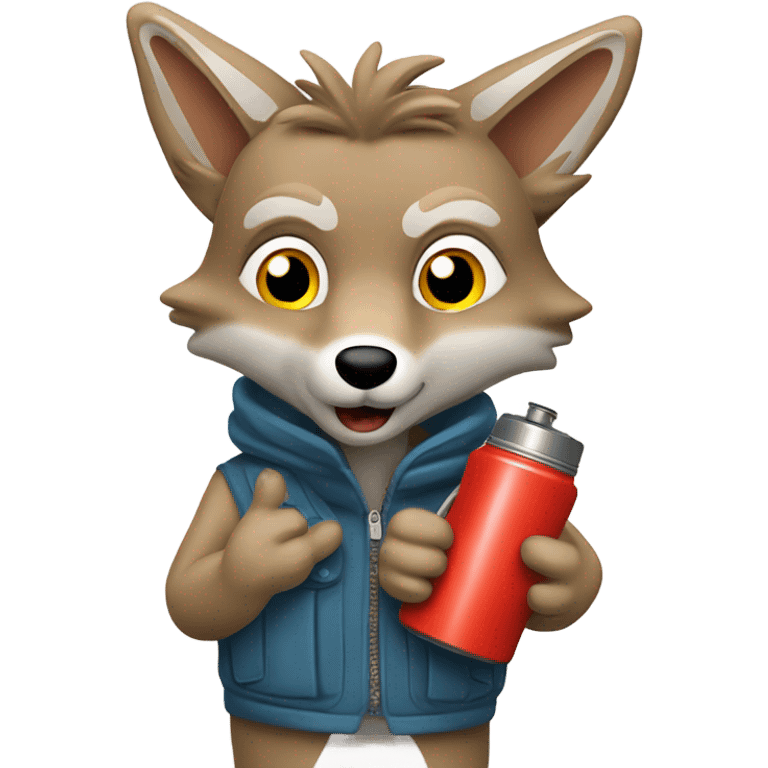 Coyote with a thermos ￼￼ emoji