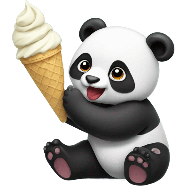 Panda eating ice cream emoji