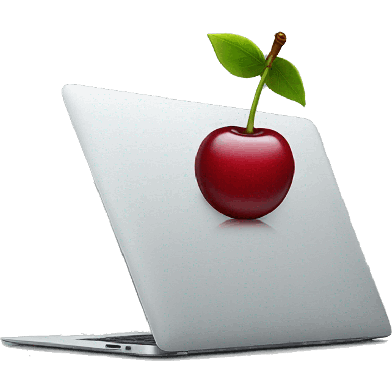 cherry with macbook emoji