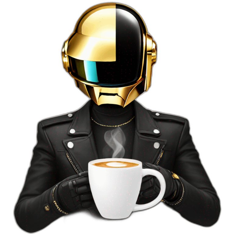 Daft punk holding cappuccino  emoji