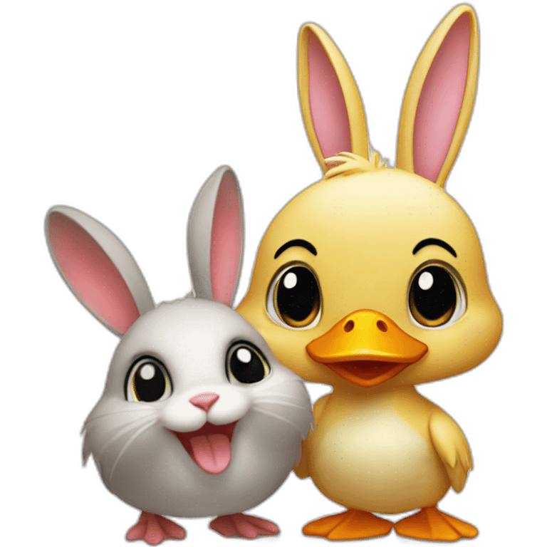 Bunny and a duck emoji