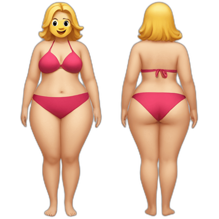 full body plump beauty-in-a-zero bikini both sides emoji