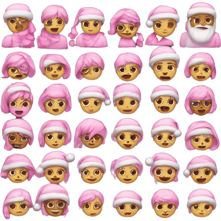 pink christmas emojis emoji