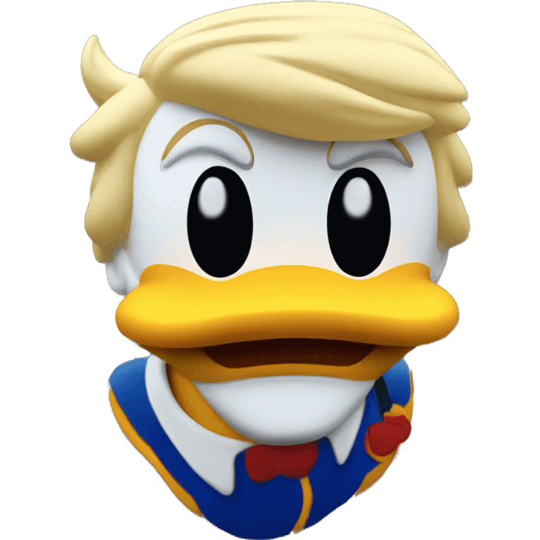 Donald trump on the back of donald duck emoji