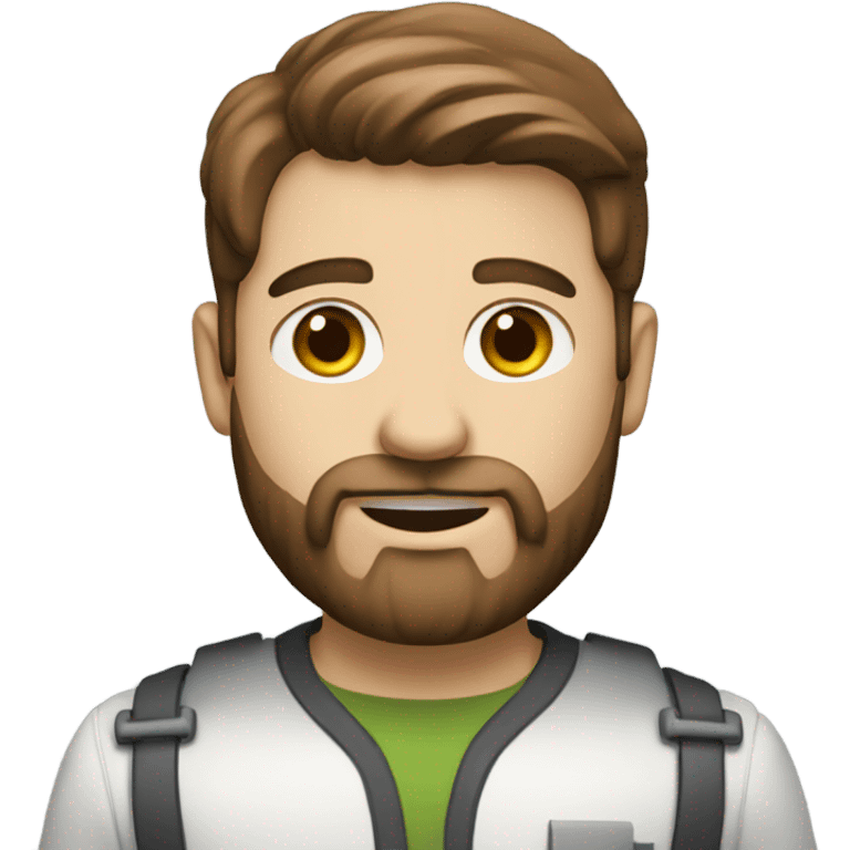 white boy with brown hair and beard working his engineering job emoji