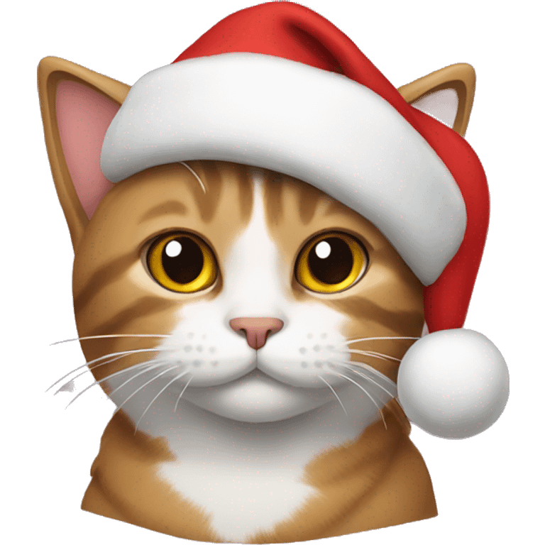 Cat with Christmas hat on emoji