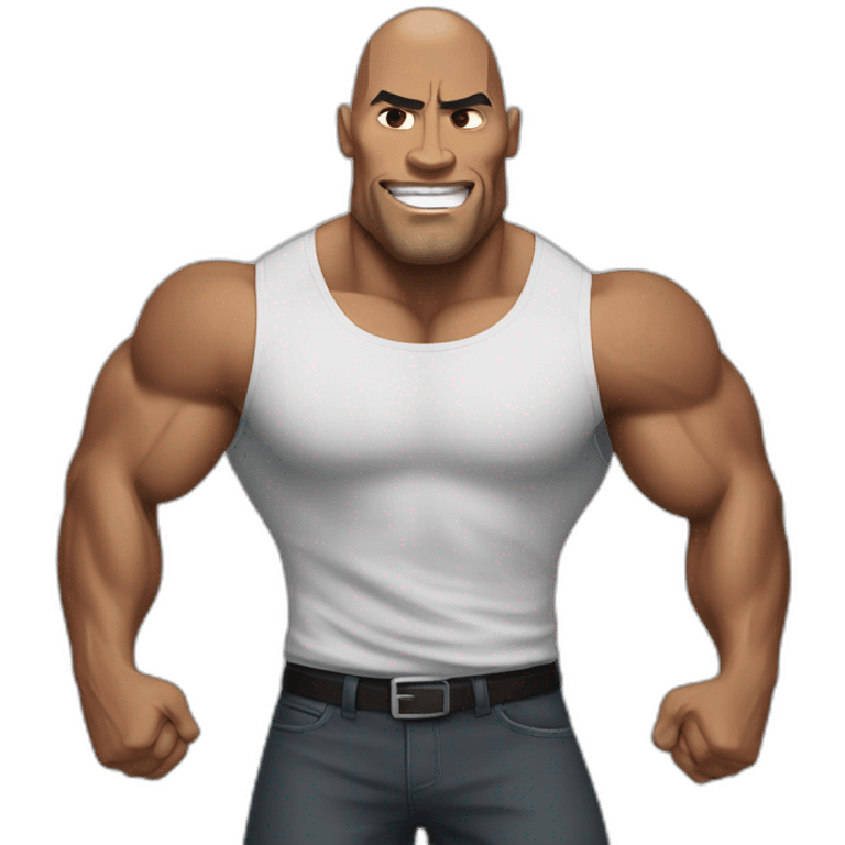 The rock flexing his muscles emoji