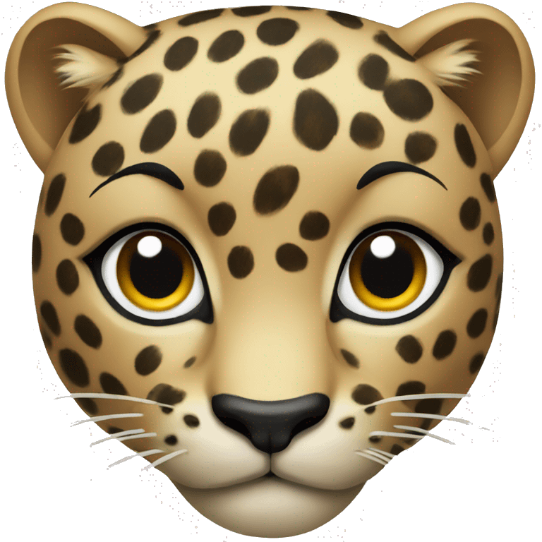 Leopard face with bow emoji