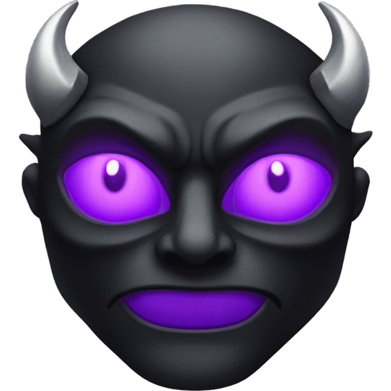 black demon mask with purple eyes emoji