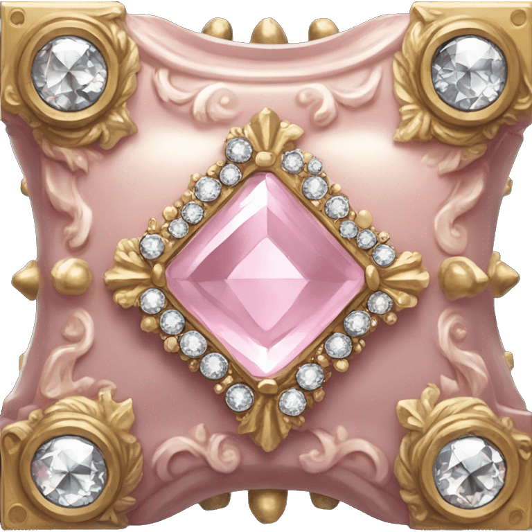 Pale pink Rococo Treasure box filled with diamonds emoji