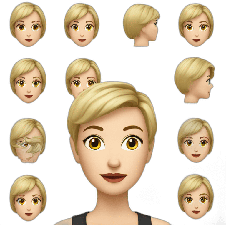 Sandra Huller german actress face head realistic short hair emoji