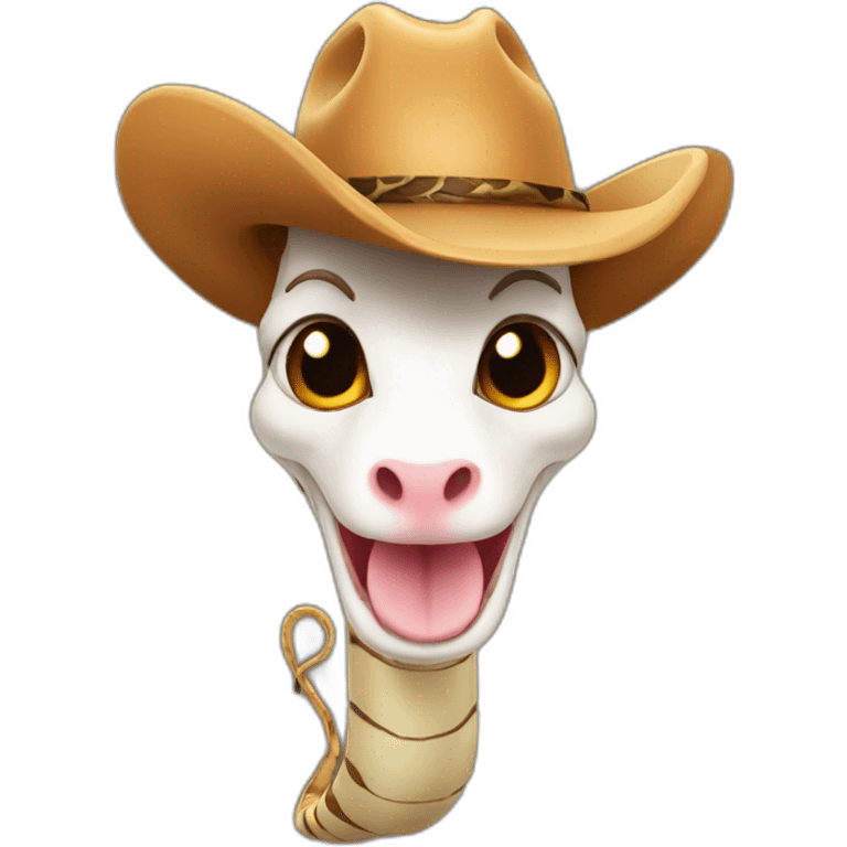 Snake with cow boy hat emoji