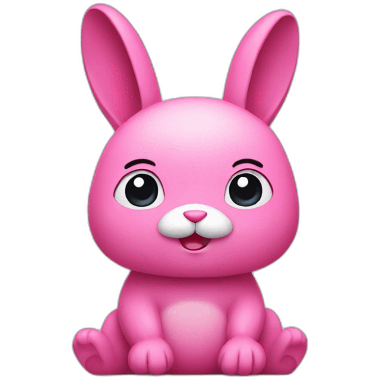 Pink rabbit shrugging emoji