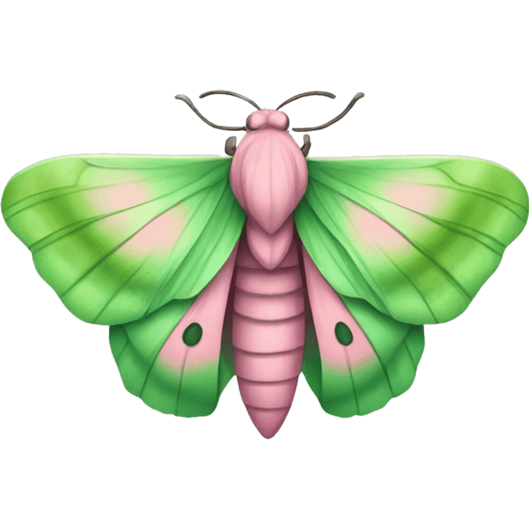 beautiful pink and green moth emoji