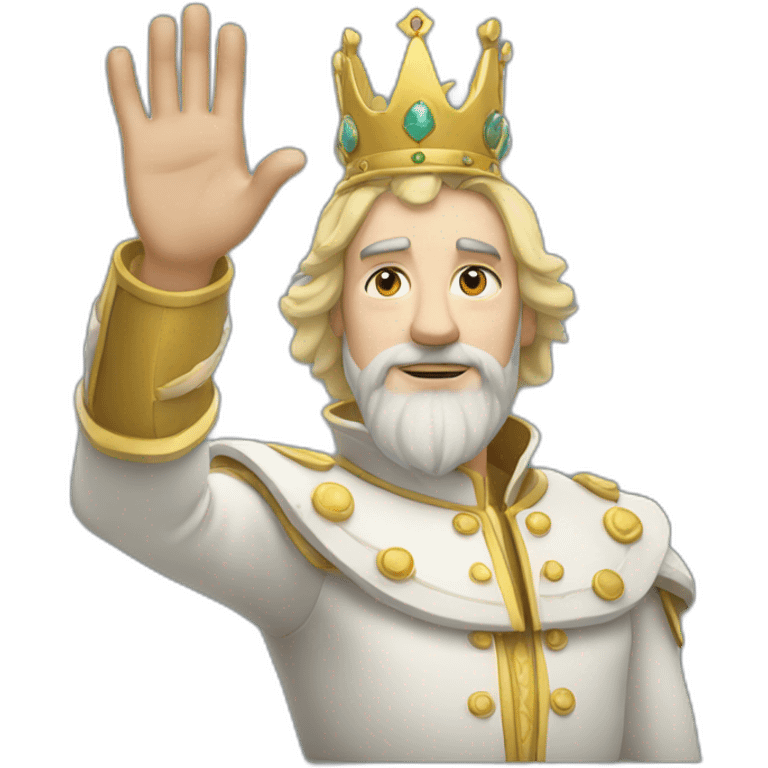 A white King Who Salutes with His Hand emoji