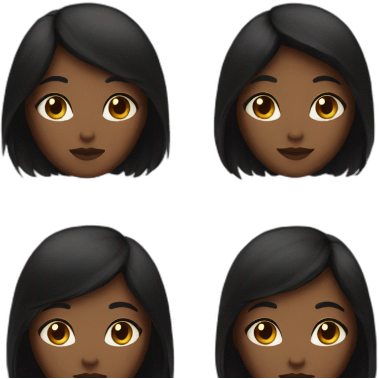 woman brown skin long dark hair with black cat emoji