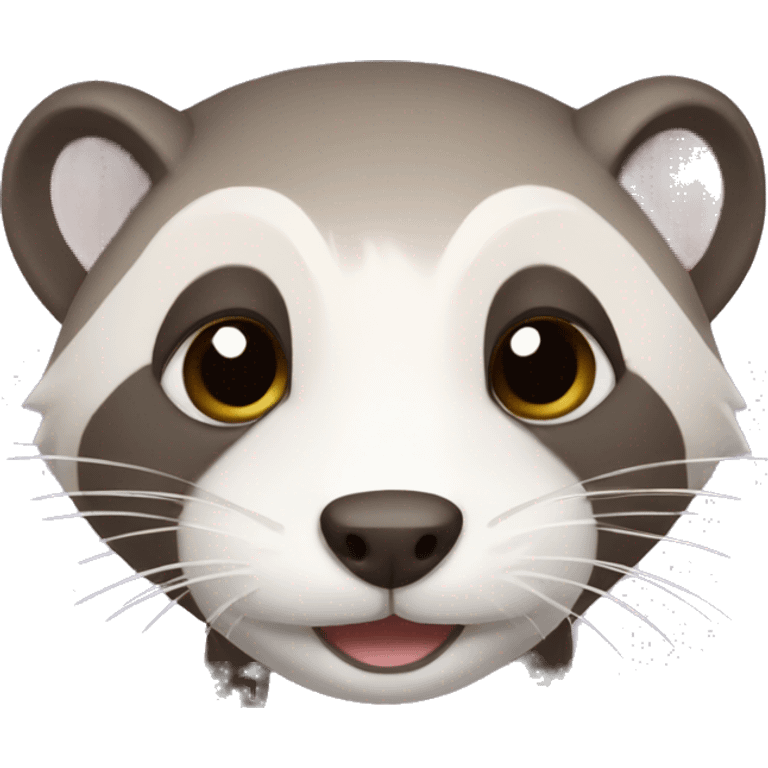 ferret with dark hair and white snout emoji