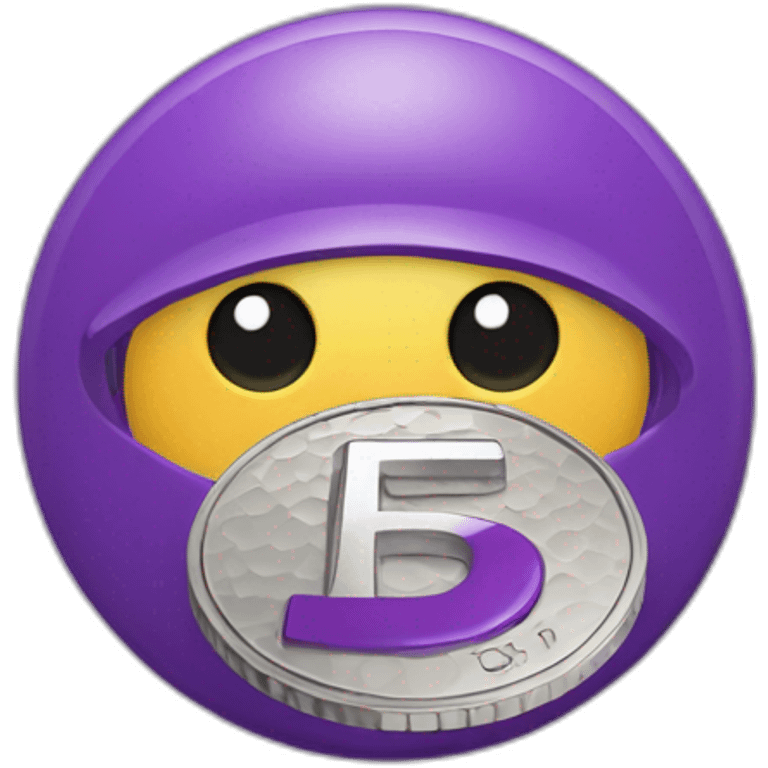 purple gf letters on a golf coin emoji