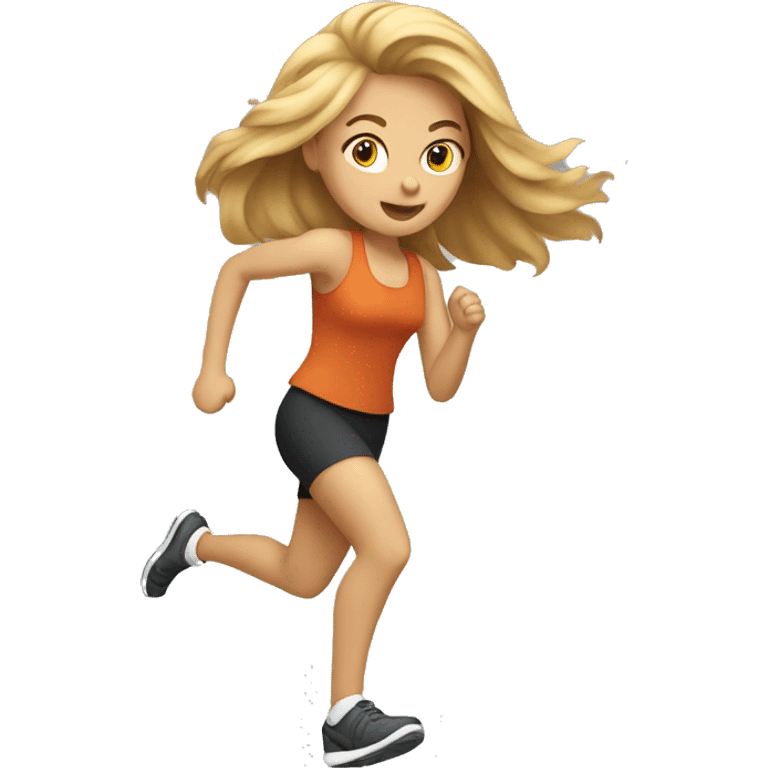 flaxen hair woman running emoji