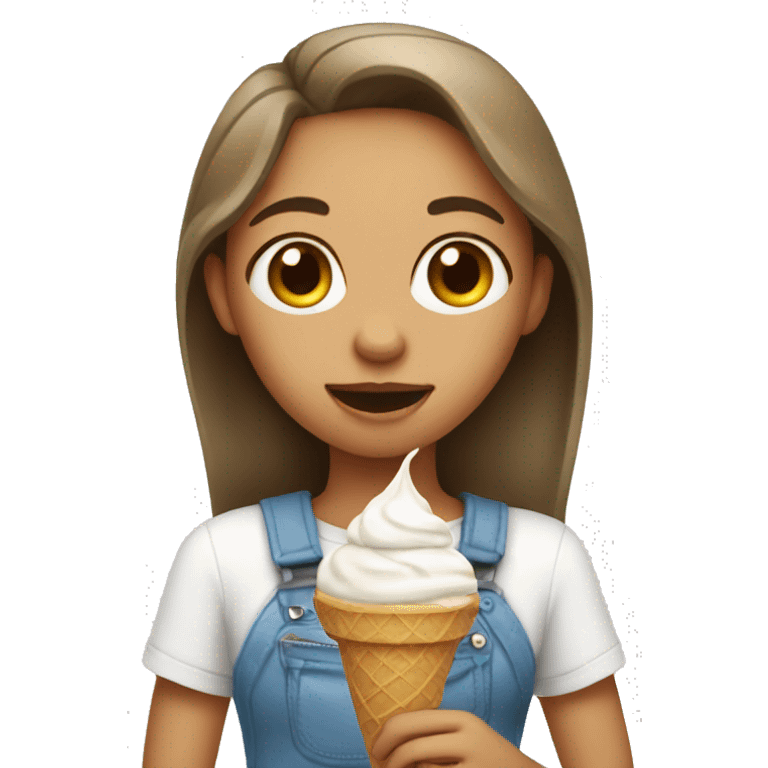 girl with ice cream emoji