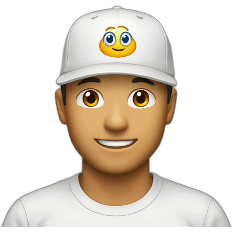 Emoji con el nombre "Proyectos Anyjo" escrito en una gorra emoji