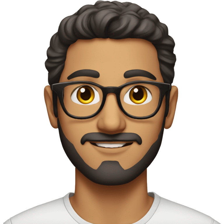 realistic portrait of a good looking arabic guy  wearing glasses emoji