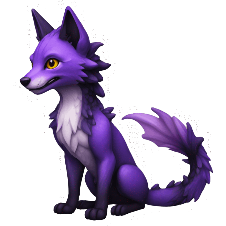 Fox dragon hybrid black and purple emoji