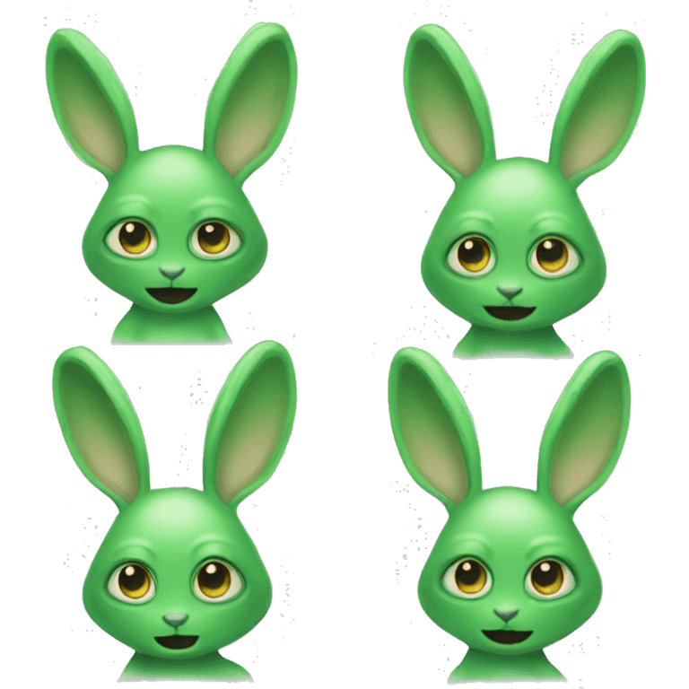 A green alien bunny emoji