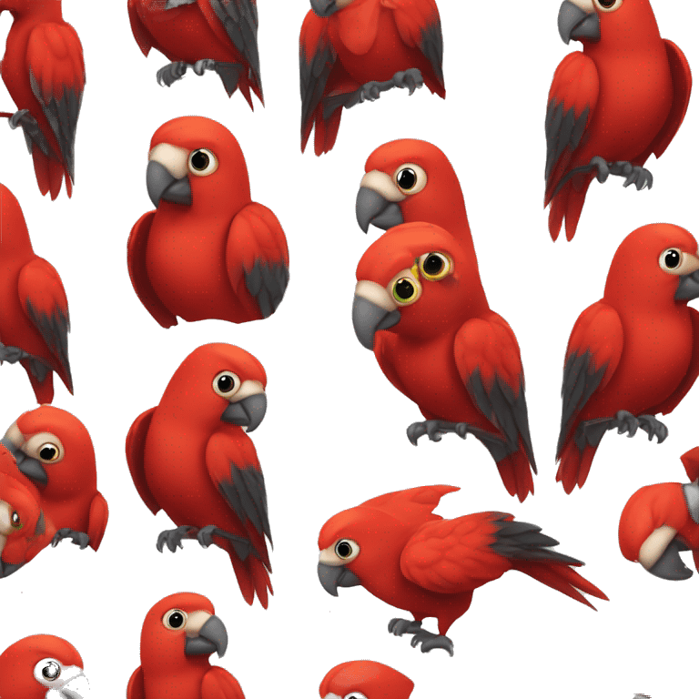 Red parrot in pirate costume emoji