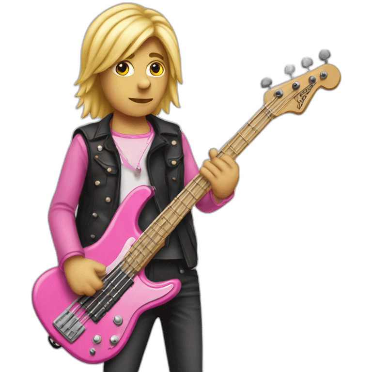 long blond-Bassguitar-player-pink emoji