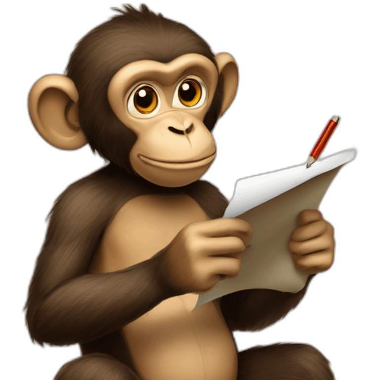 monkey writing on a piece of paper emoji