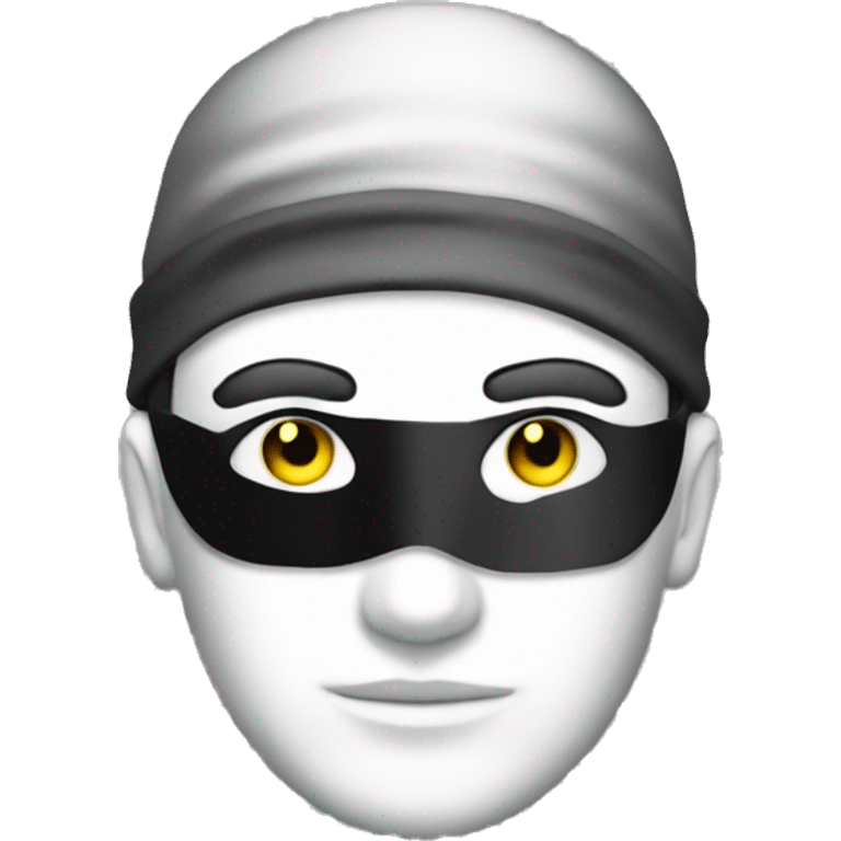 Robber Yellow skin black eye mask black and white shirt  emoji