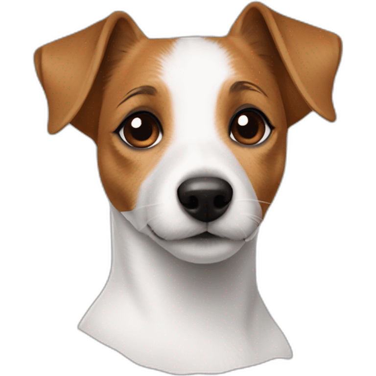 Jack Russell Terrier with a woman emoji