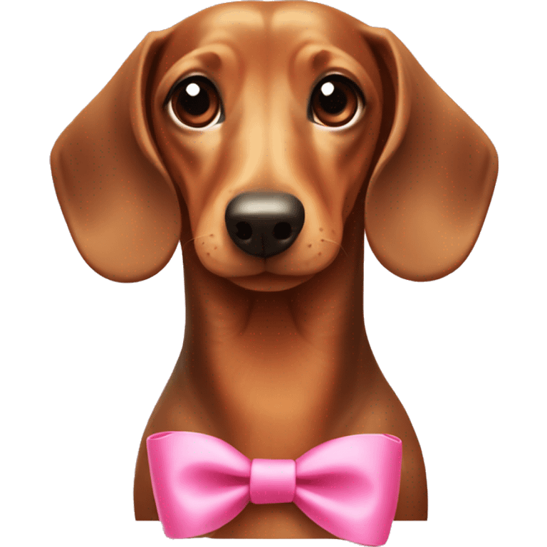 Dachshund with pink bow emoji