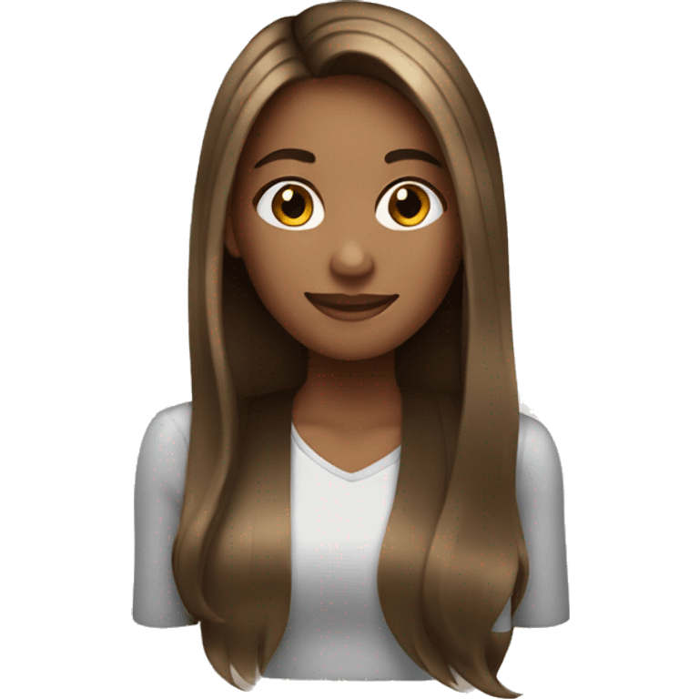 girl with long hair brown with highlights  emoji