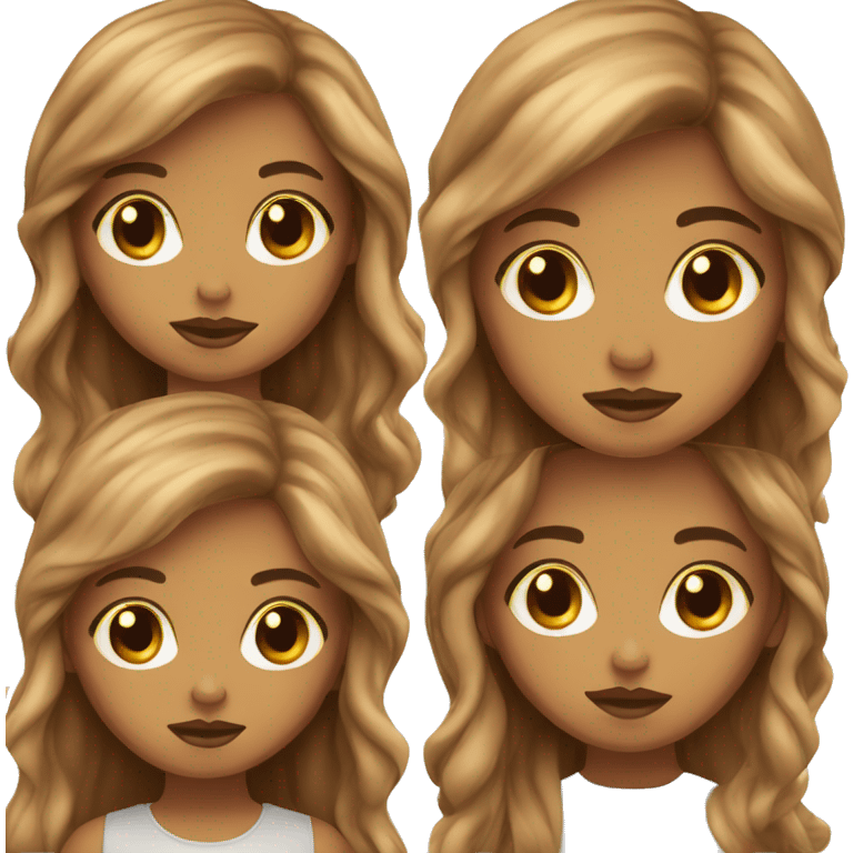 caramel long hair gorl with brown eyes and pretty lips  emoji