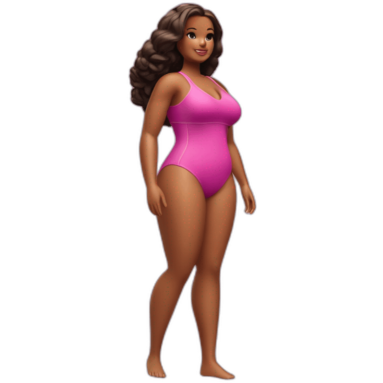 Slim-Thicc woman swimsuit posing (Barbie body type, perfect body, hourglass figure) emoji