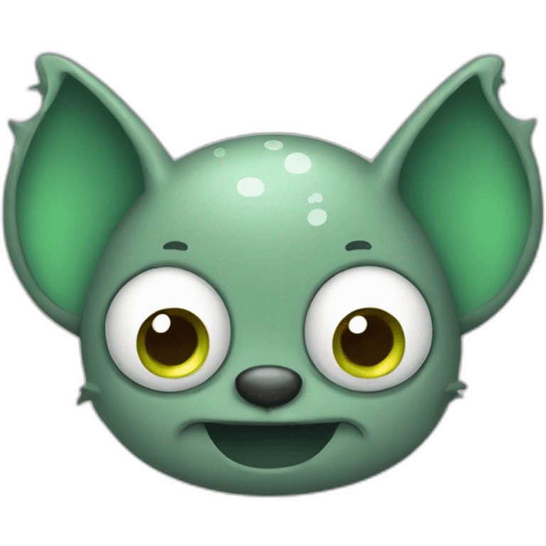 Bat with grey green spot pattern cartoon emoji